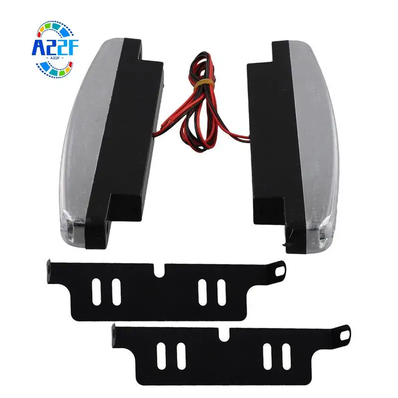 

A22F-Newest 2Pcs High Quality Super White 8 LED Daytime Running Lights 12V DC Headlight Universal Parking Lamp 12V