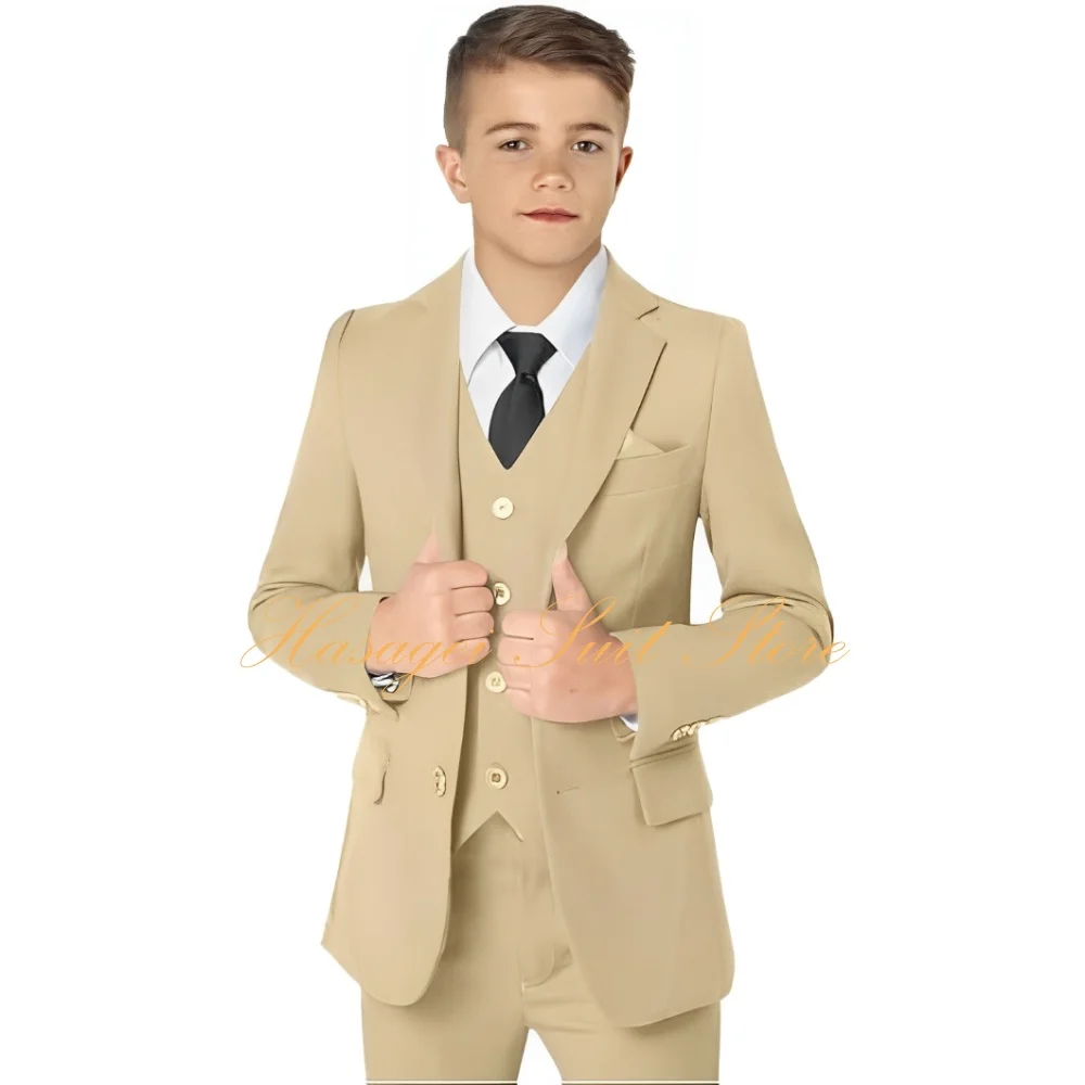 

Нарядный костюм для мальчиков из 3 предметов: пиджак, брюки и жилет. Детский комплект для праздников и свадеб, для мальчиков 2-16 лет.