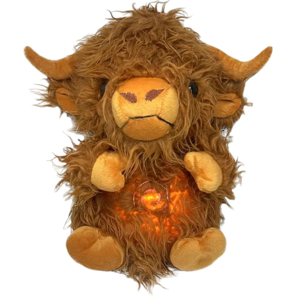 لعبة موسيقية مهدئة للأطفال على شكل بقرة هايلاند مع حركة تنفس وصوت وإضاءة بـ4 مستويات للنوم