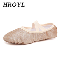 Girls' Ballet Shoes Women' Belly Yoga Gym Flat Dance Slippers Gold Sequins Cat Claw Children/Adult Ballerina Training Shoes