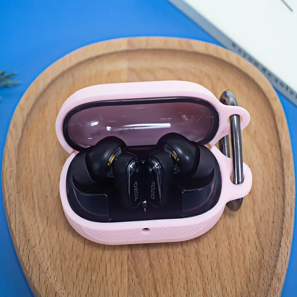 Silicone Earphone Case Shockproof With Keychain Protective Cover Anti-Scratch Protector Shell for TOZO Crystal Pods