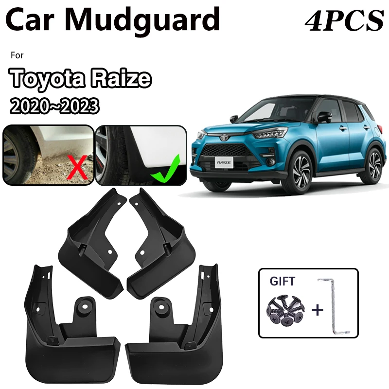 Car MudFlaps For Toyota Raize 2022 Accessories 2023 2020 2021 Daihatsu Rocky A200 Mud Flaps Fender Guards Splash Front Mudguards