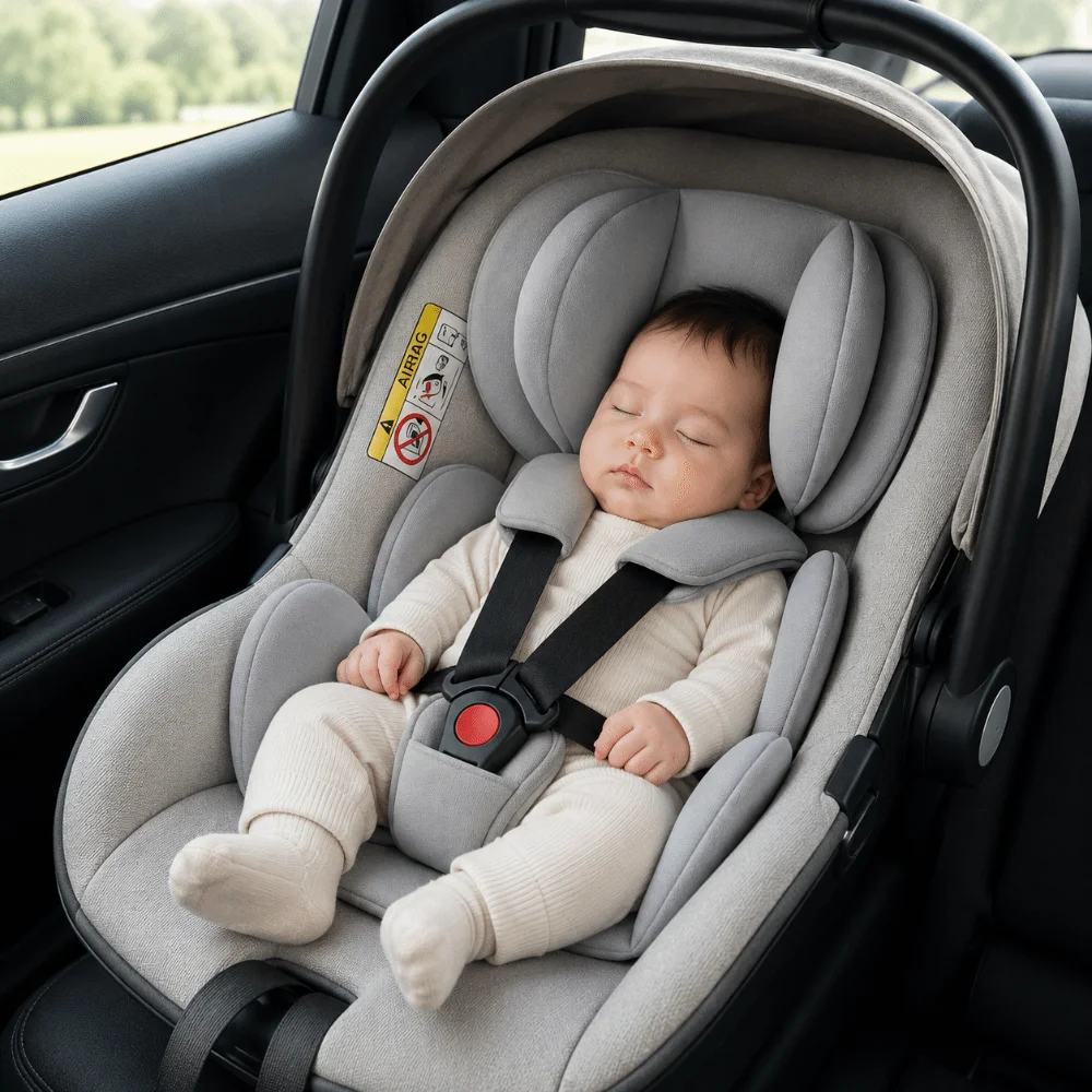 Mesh Breathable Baby Car Seat Cushion All-Season Universal Fit Stroller Mattress Waist Protection Headrest Pad