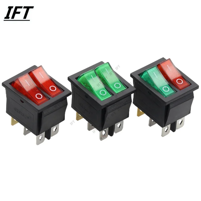 

10PCS 31x25mm KCD8 6PIN 16A 250V 20A 125V Double Light Switch Rocker Switch Waterproof ON-OFF ON-OFF-ON KCD6 Boat Power Switch