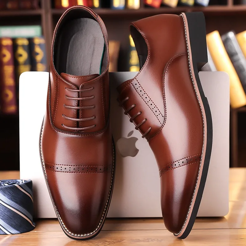 

Mens Dress Shoes Fashion Casual Leather Shoes British Style Business Formal Footwear Luxury Men's Wedding Shoes Large Size 38-48