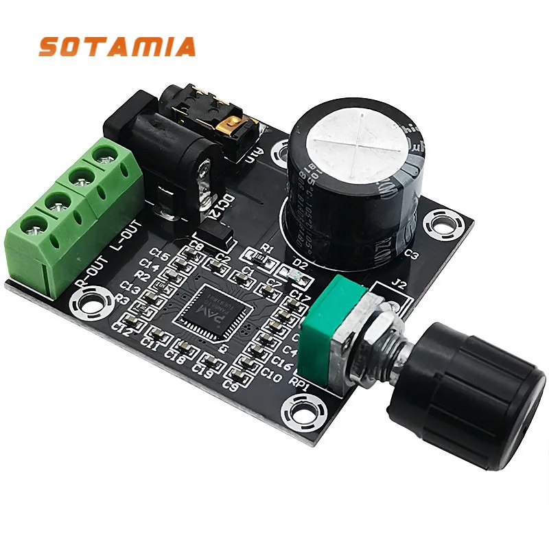 

SOTAMIA Mini Power Amplifier Auido Board 12V PAM8610 Sound Speaker Amplifiers 2.0 Stereo Digital Power Amp 2x15W DIY Home Audio