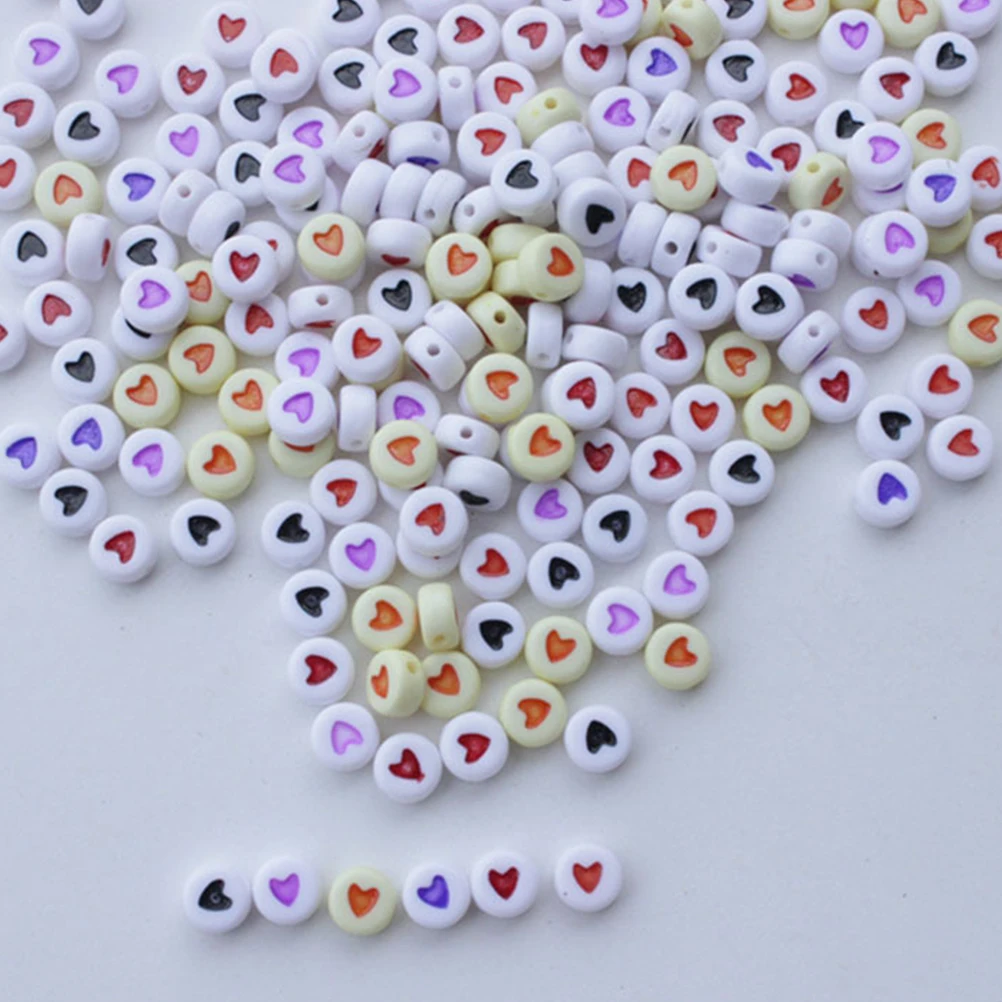 

1200Pcs Round Acrylic Letter Beads Colorful Alphabet Beads Engraved Heart Beads for DIY Bracelets Children's Educational Toys Ha