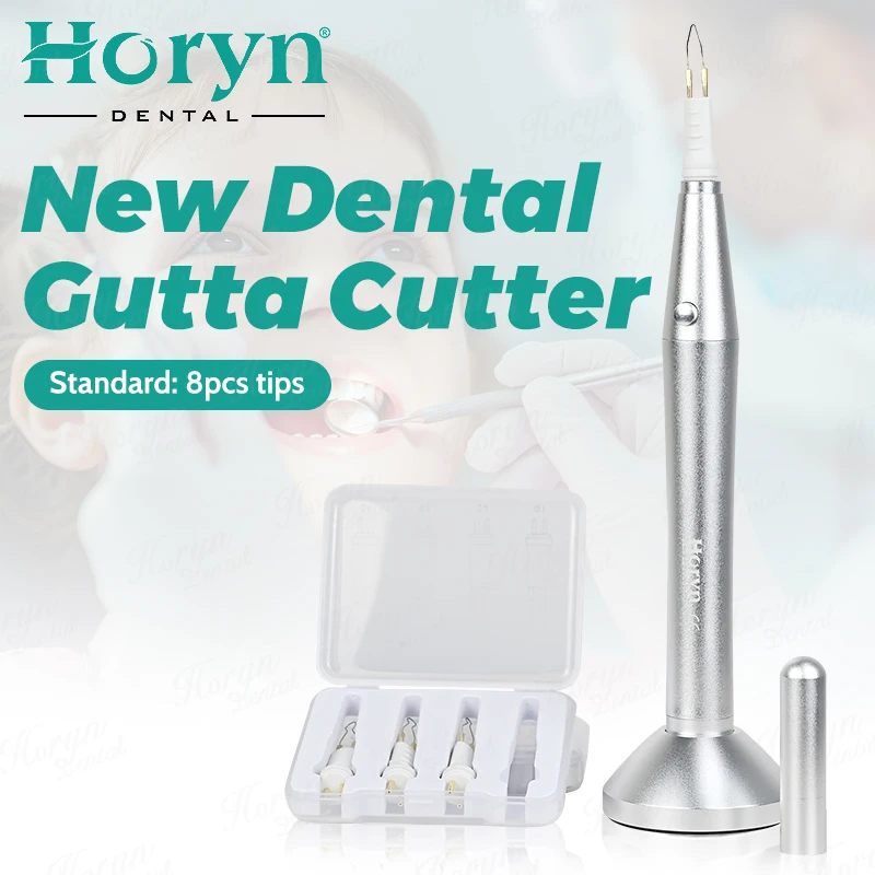 den tal Endo Gutta Percha Cutter with 8 Tips 2 AA Batteries Tooth Gum Cutter Endo Therapy Equipment