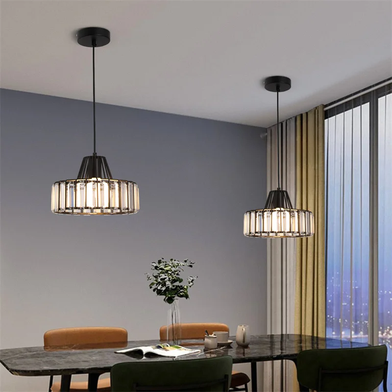 Modern Pendant Light Nordic Crystal Led Chandelier Hanging Ceiling Lamp Luxury Indoor Lustre Dining Room Kitchen Island Fixture