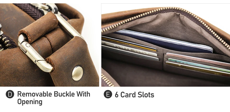 Kontakt Echt leder Männer Clutch Taschen Armband verrückte Pferd Leder Handtasche Herren tasche Handy tasche männliche Kupplungen Brieftaschen – Detail 17