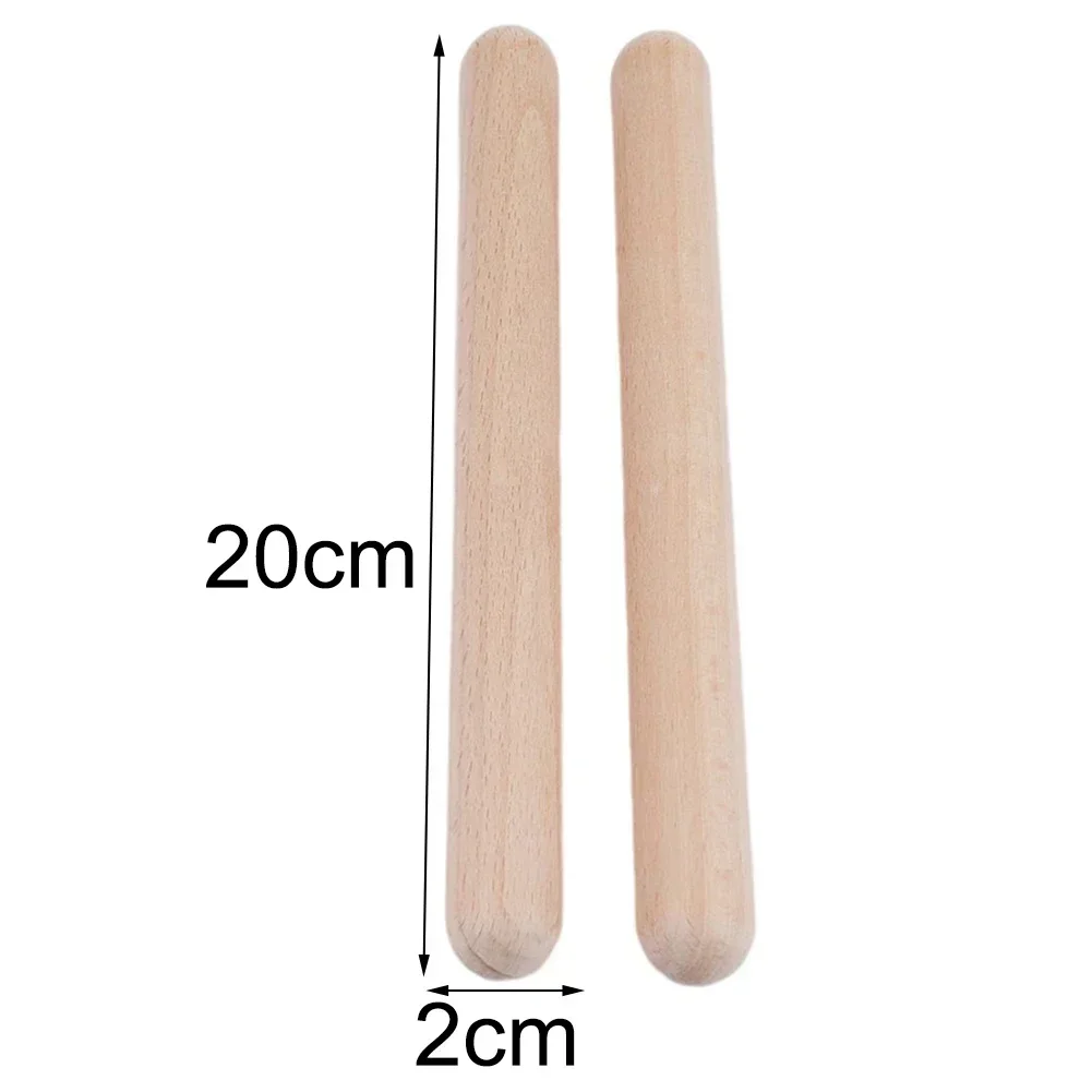 2x Classic Claves Rhythm Sticks Wooden Drum Sticks Classic Claves Percussion Instrument Children Musical Toy Rhythm Learning