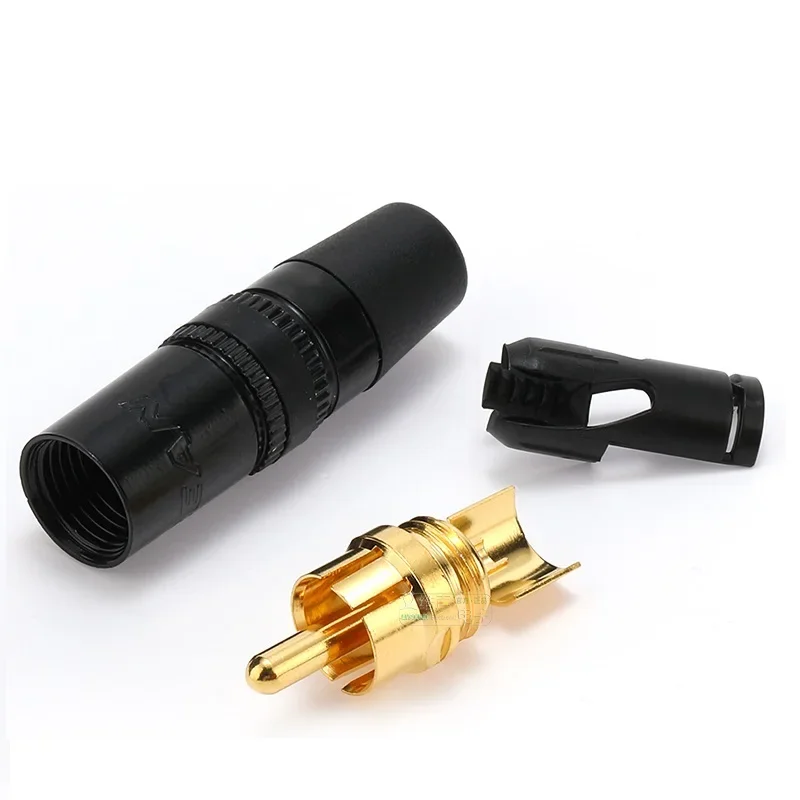 1pcs REAN RCA audio AV video plug gold-plated large tail diameter NYS366-BG fever HIFI DVD