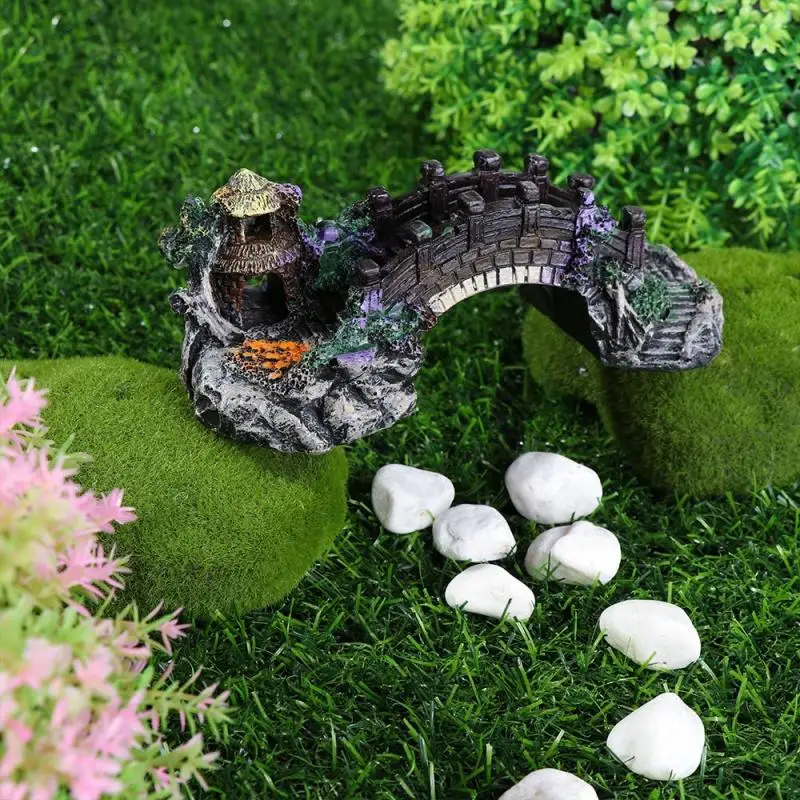 Fish Tank Landscape Decoration Bridge Artificial Bridge Resin Equipment Accessories Ornament Cave Aquatic Pet Fish