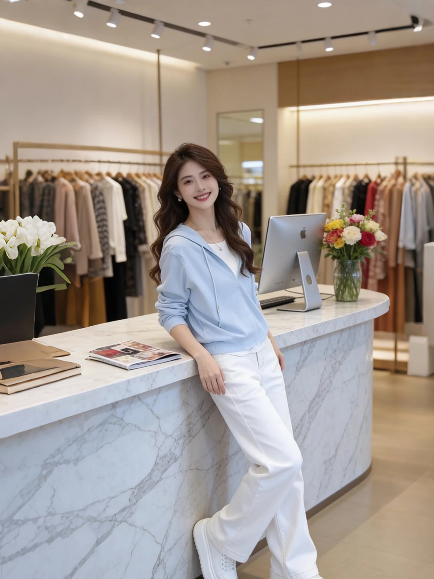 Spring 2026 Women's Casual Comfortable Hooded Pullover Versatile Slimming Top Korean Style Straight Cut Long Sleeve Knitted S...