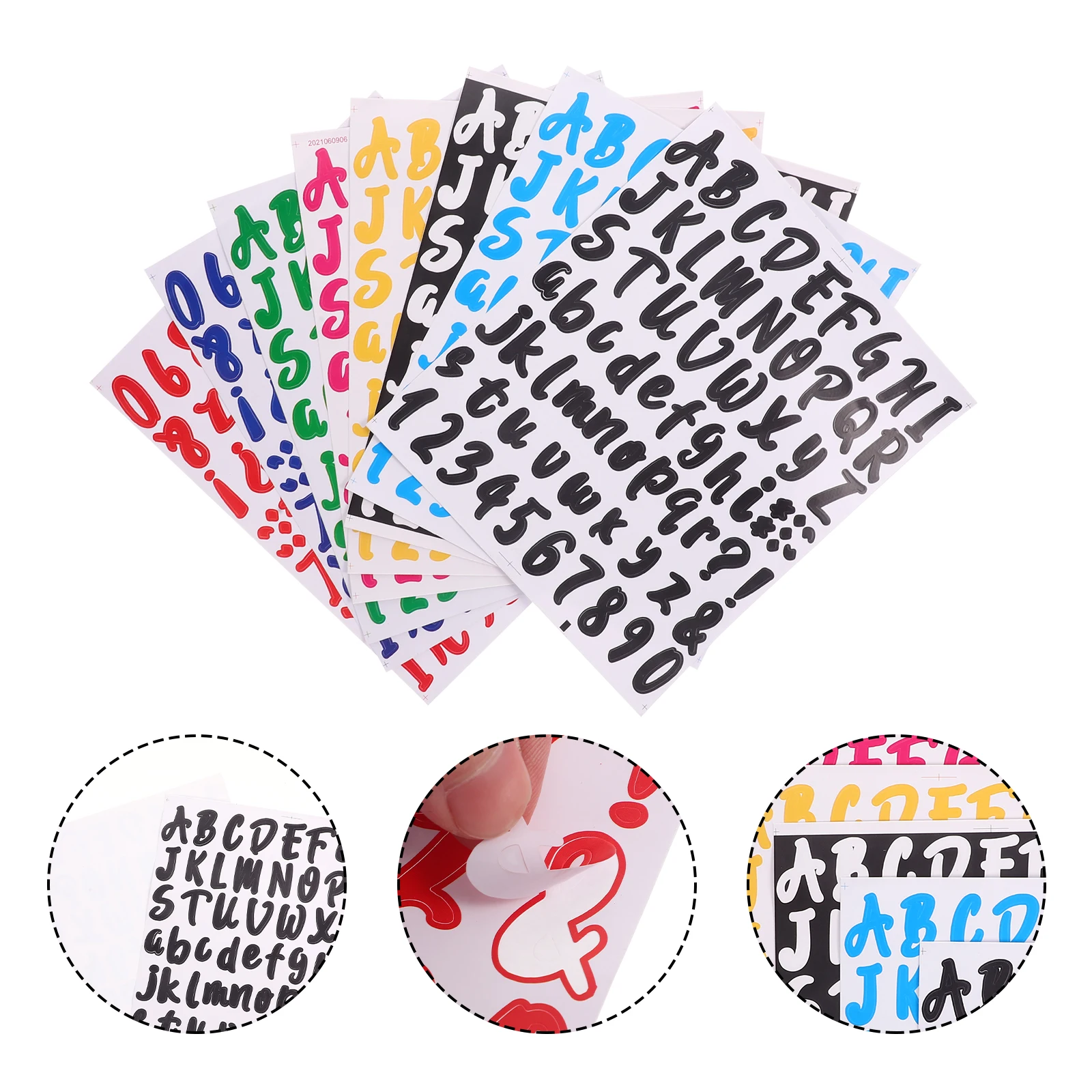 

8pcs 8 Sheets Colored Alphabet Stickers 1 Inch Self adhesive Waterproof Mailbox Doorplate Letters 8 Colors Set