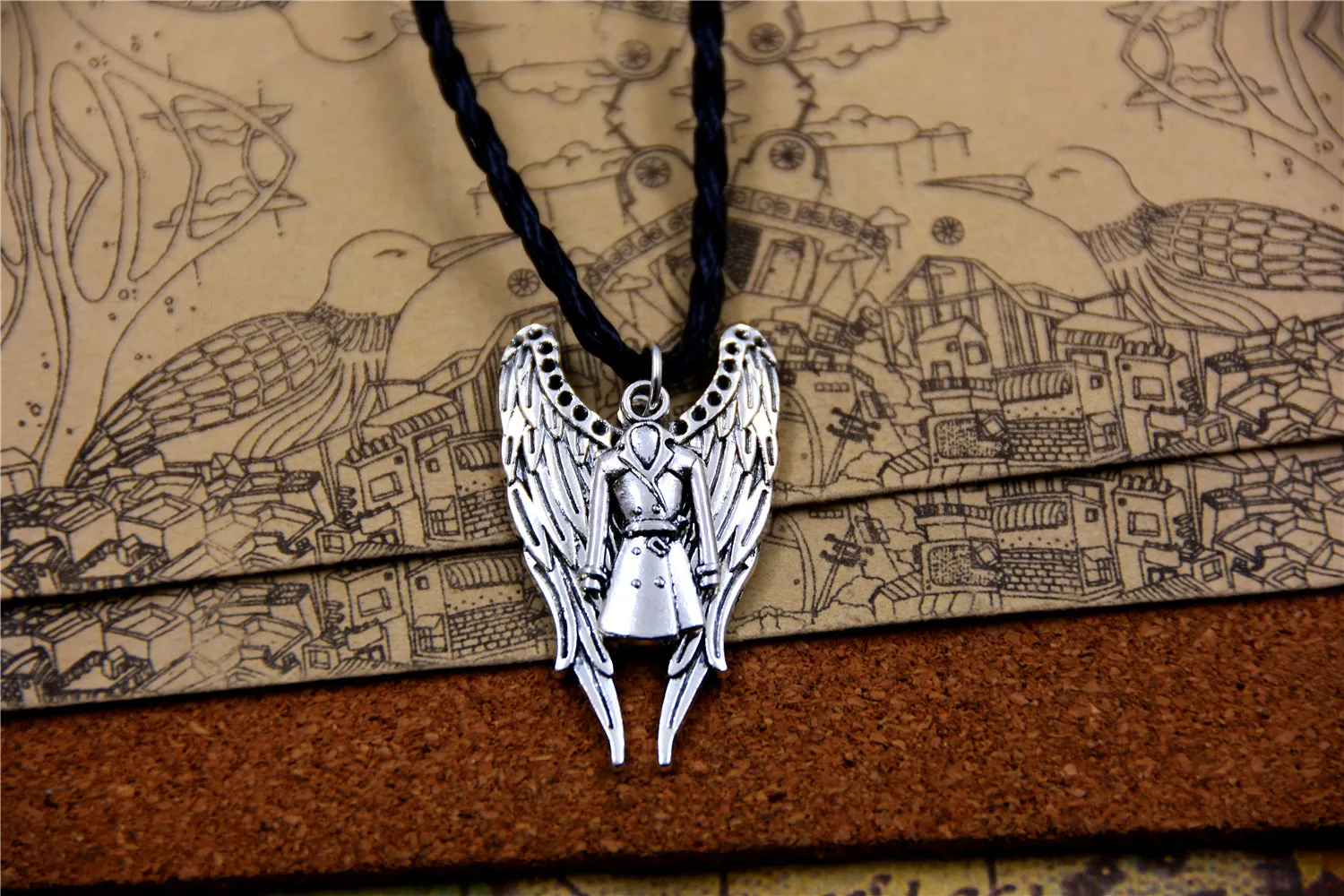 TV Series Angel Wings Coat Castiel Personalized DIY Charm Necklace Unique Handmade Jewelry Gift For Her Custom Trendy Design