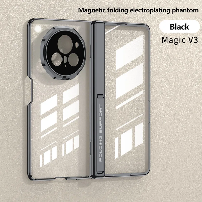 Transprent Phantom Magnetic Hinge Folding Stand Style Protective Case Cover For Honor Magic V3