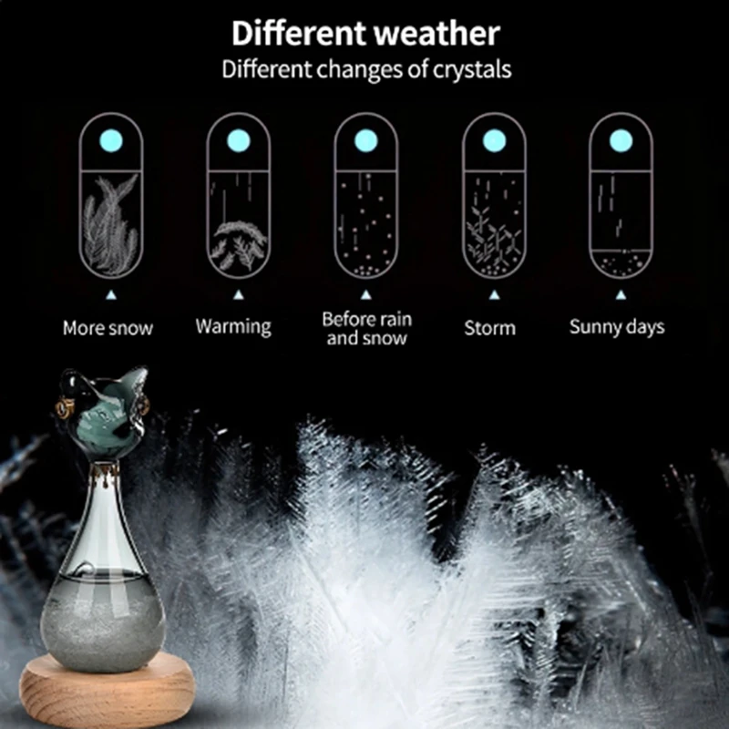 Storm Weather Predictor Anderson Cat Barometer Forecaster Weather Station Cloud Storm Crystal Weather Forecast Bottle