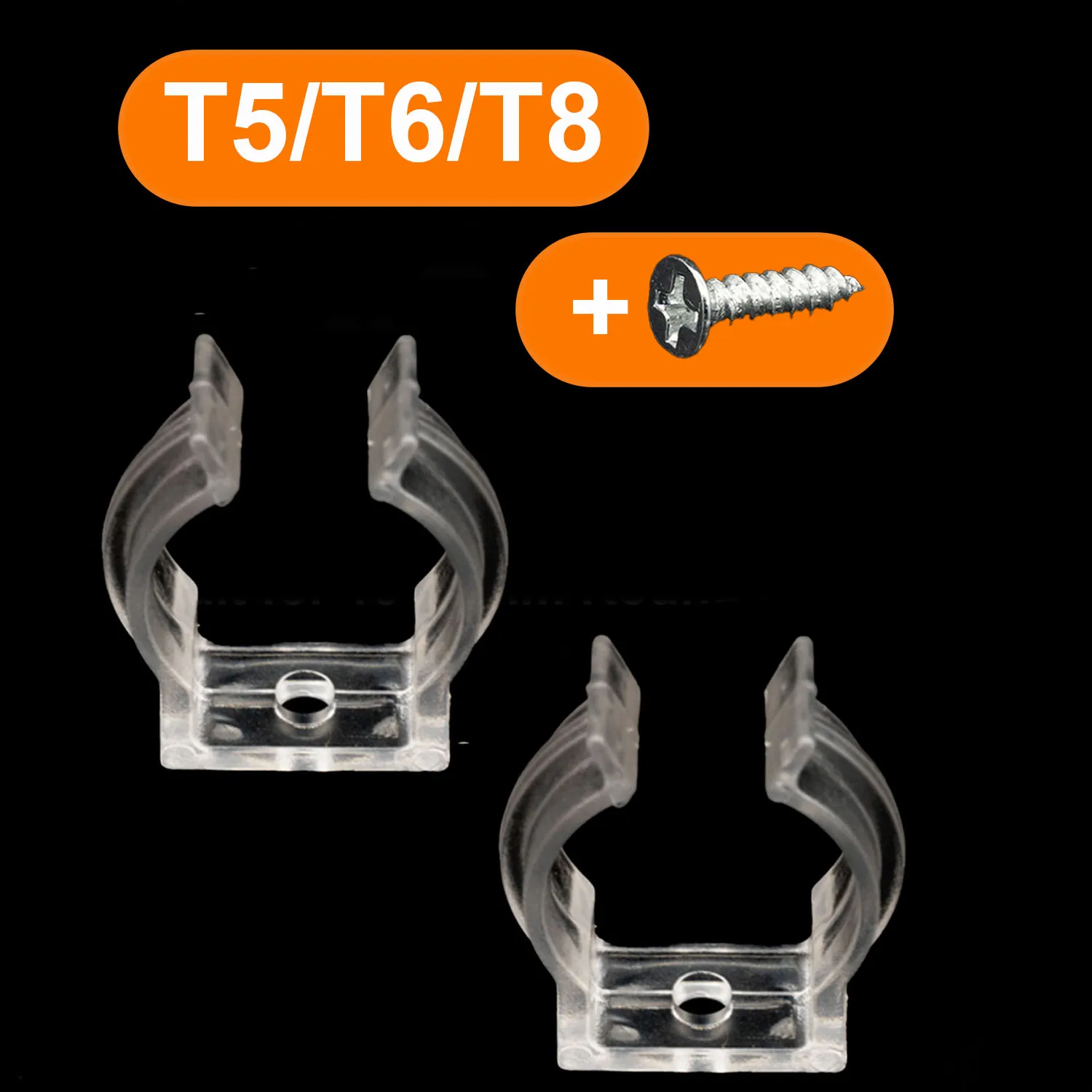 T5 T6 T8 LED Round Neon Fixed Clip D13/D20/D22 Plastic Buckle Transparent Connector Holder Silica Gel Tube Accessories 5-50PCS