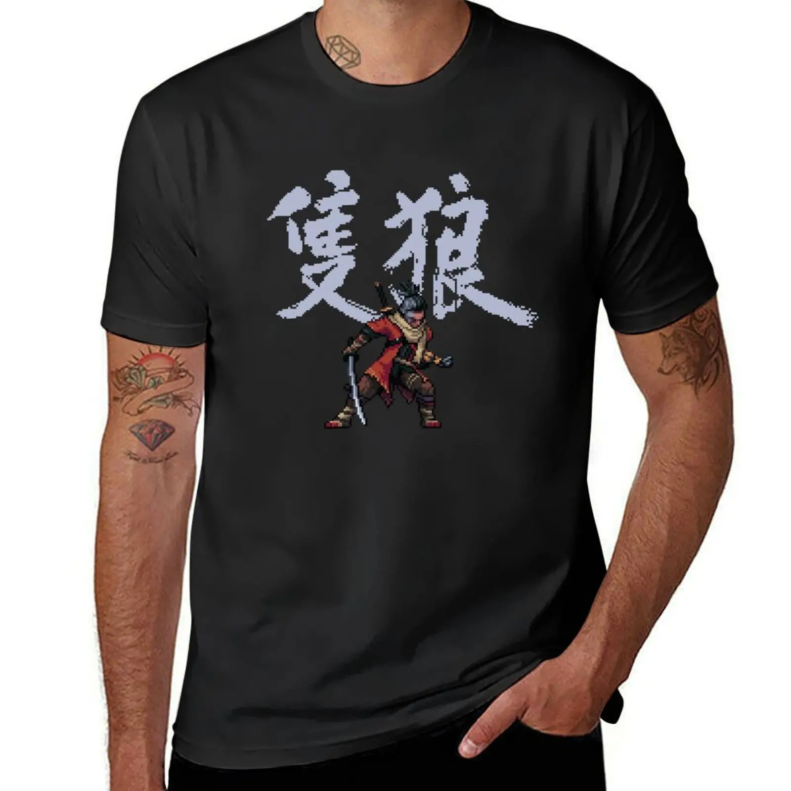 Sekiro Pixel Art T-Shirt blacks sports fans mens t shirts pack