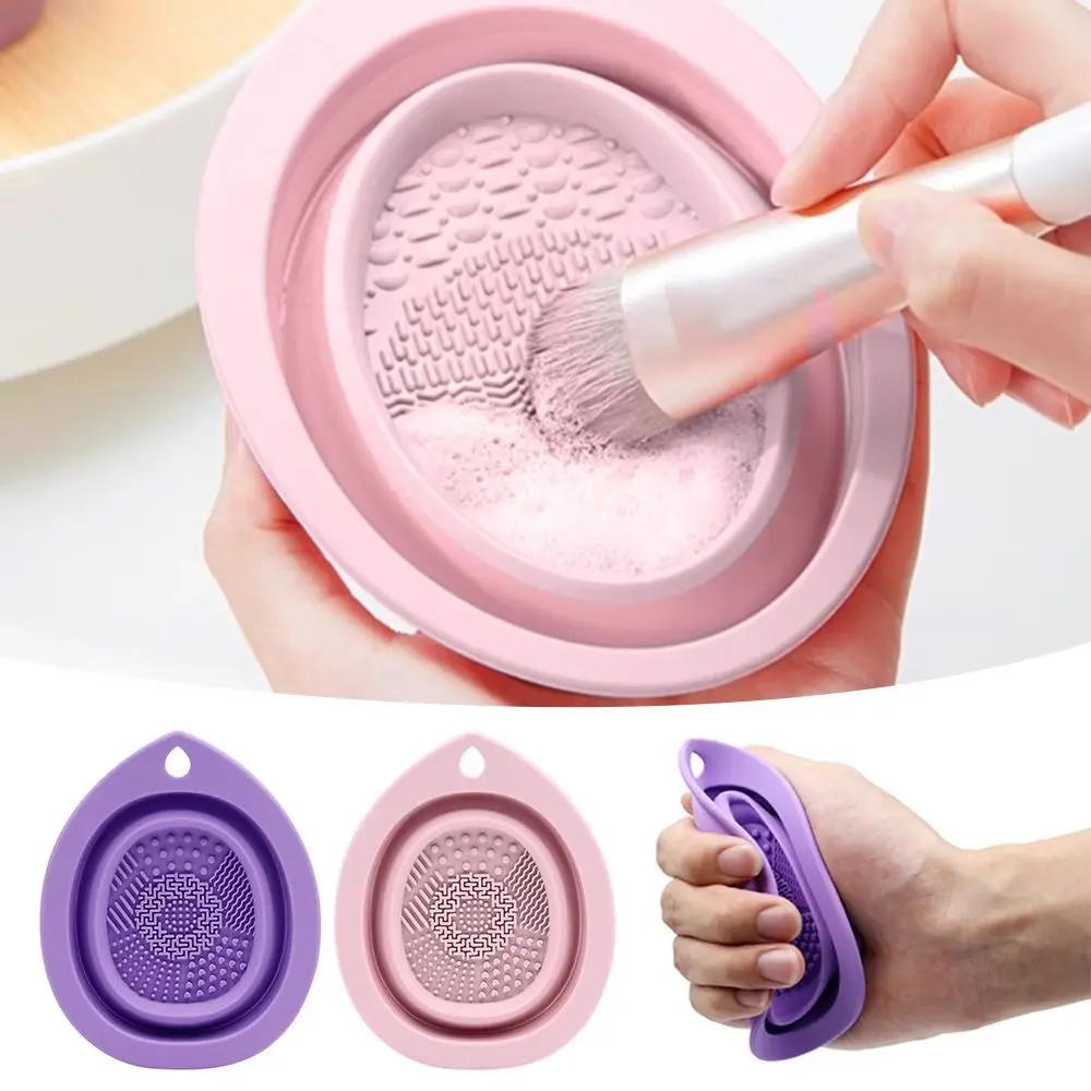 New Multi-functional Makeup Brushes Cleaning Bowl Foldable Silicone Gel Cleaner Bowl Cosmetic Washing Tool Women