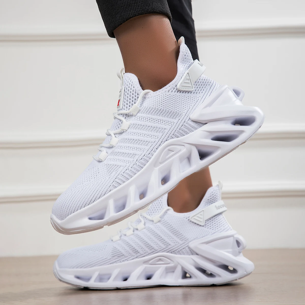 Modische Vielseitige Bequeme Gestreifte Sport-Freizeitschuhe für Herren, Unisex Dickbesohlte Lauf- und Wanderschuhe – Detail 7