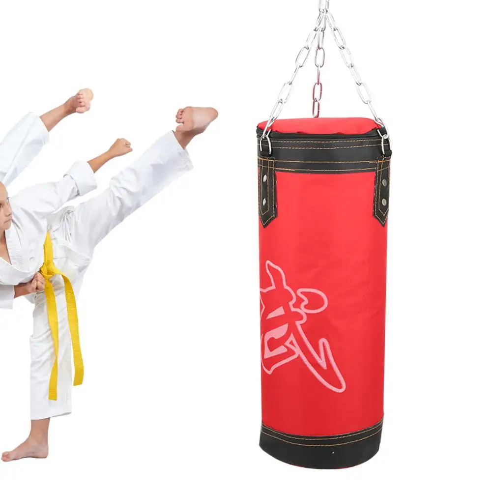 60-120cm Empty Boxing Sand Bag Hanging Kick Sandbag Set with Gloves for Training Fight Karate