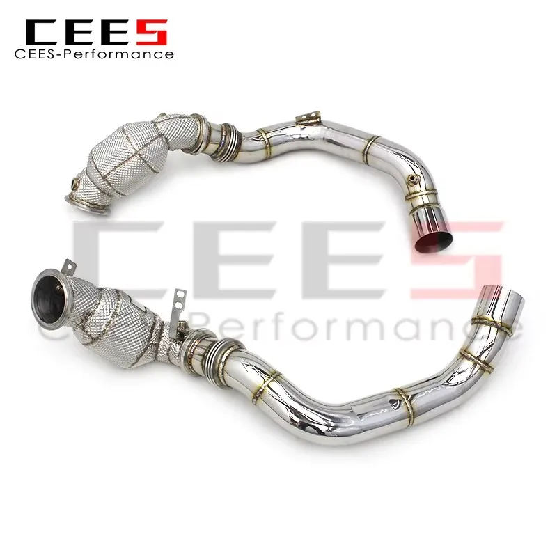 CEES Downpipe Exhaust for BMW M8 F91 X5M F95 X6M F96 High Quality SS304 Stainless Steel Catted Exhaust With Cell Cats  Assembly