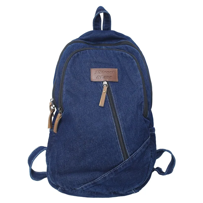 2023 Cool Cowboy Women Backpack Large Capacity Denim Schoolbag For Teenage Girls Backpacks Travel Female Rucksack Mochila Blue