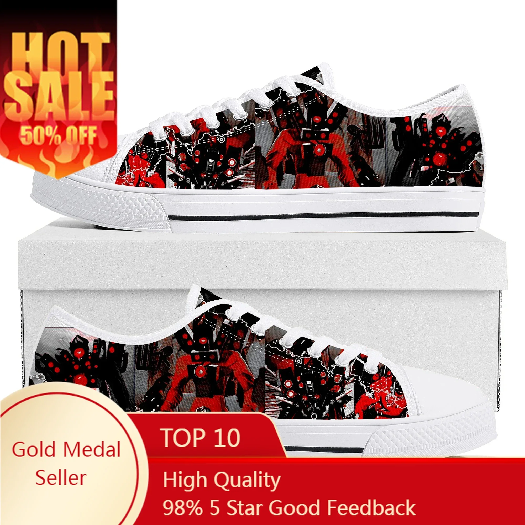 

Titan Speakerman Skibidi Toilet Low Top Sneakers Men Women Teenager High Quality Shoes Canvas Sneaker Couple Custom Made Shoe