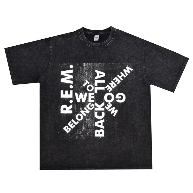 

2025 The Rock Band R.E.M. Fast Ball Print T-shirt with Short Sleeves and Pure Cotton Round Neck Is A Big Hit