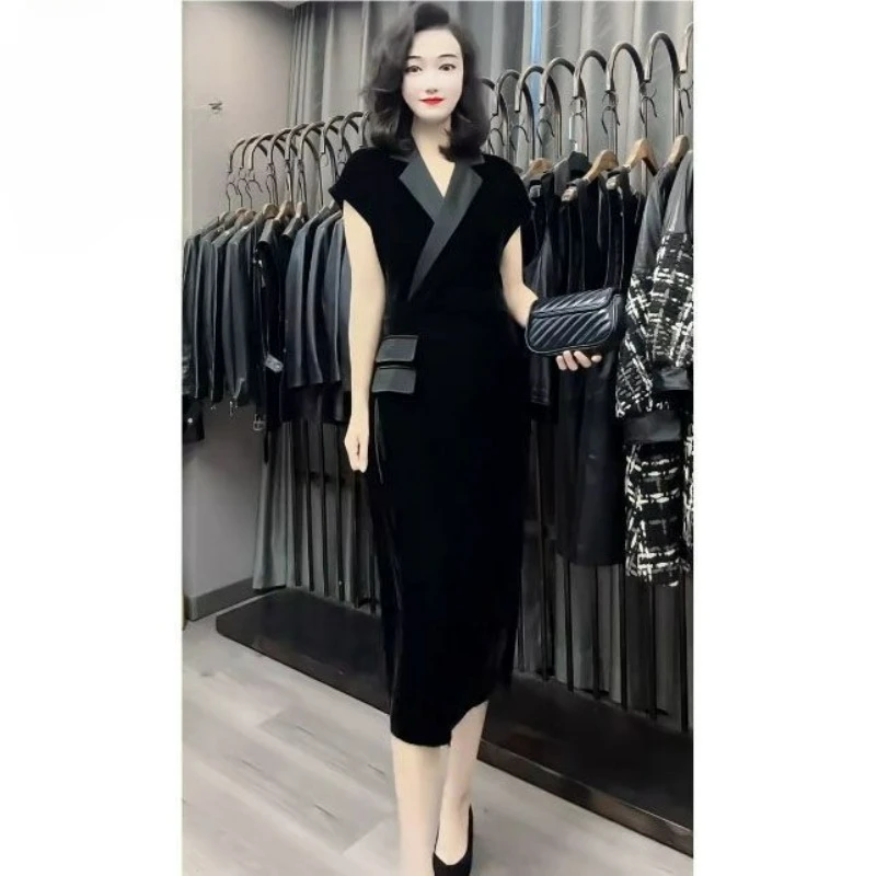 

Новинка 2023 года, весеннее модное платье высокого класса, женское расширенное ощущение, темперамент для похудения, элегантное женское платье с затягивающей талией