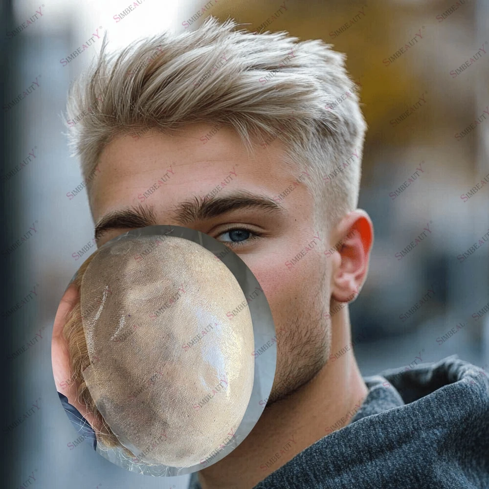 

Мужской ультралегкий парик-накладка из европейских натуральных волос светлого оттенка, прочный, с тонкой основой, для решения проблемы выпадения волос, 60R 18 # Протез для волос 22R, светлый блонд