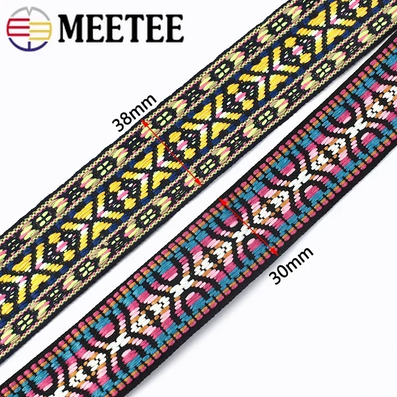 5/10Yards 30/38mm Polyester Cotton Jacquard Webbing DIY Sewing Webbings Ribbon Garment Bag Straps Bias Decorative Lace Tape