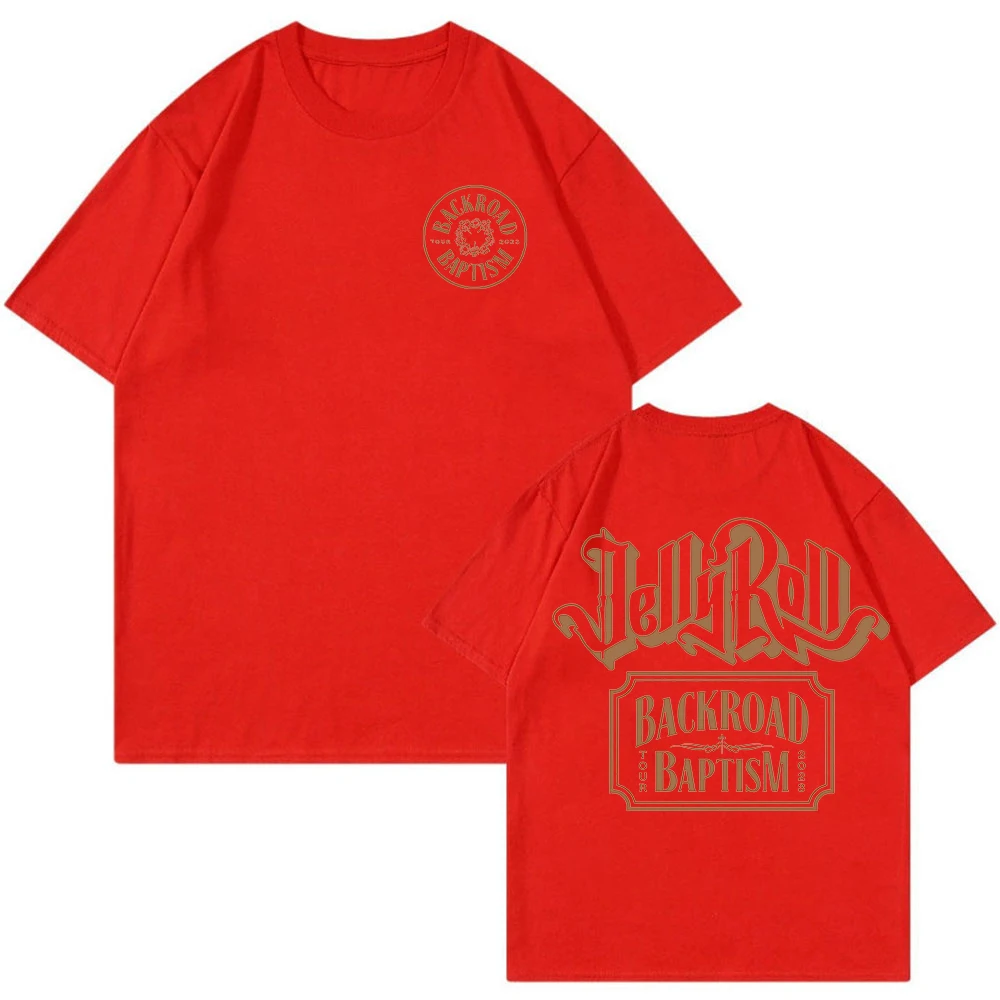 Kaus Logo Jelly Roll mode Merch kaus lengan pendek Crewneck kaus pria wanita 2023 Backroad Baptis pakaian wisata