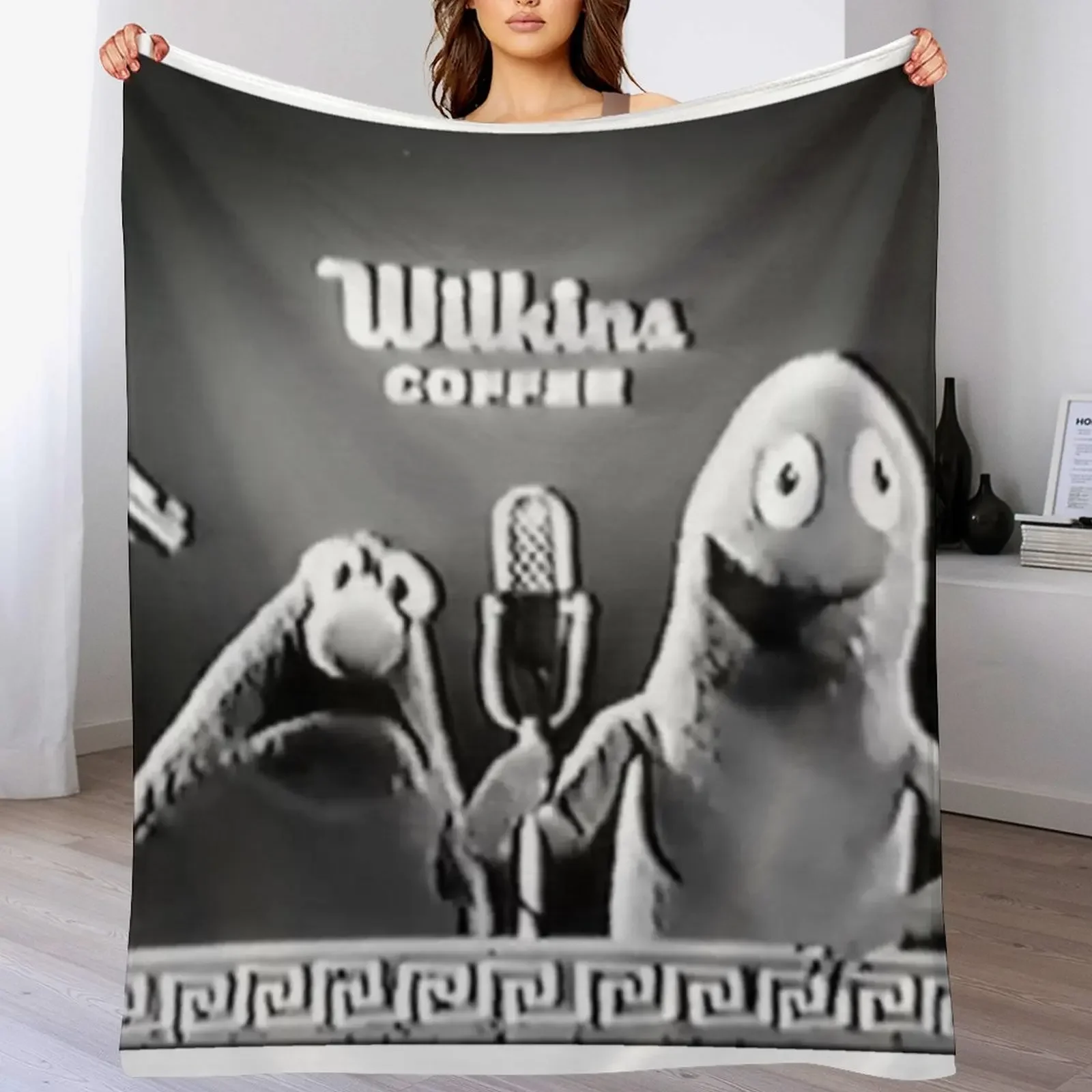 

Wilkins coffee b&w Throw Blanket Summer Beddings warm for winter wednesday Sofas Blankets