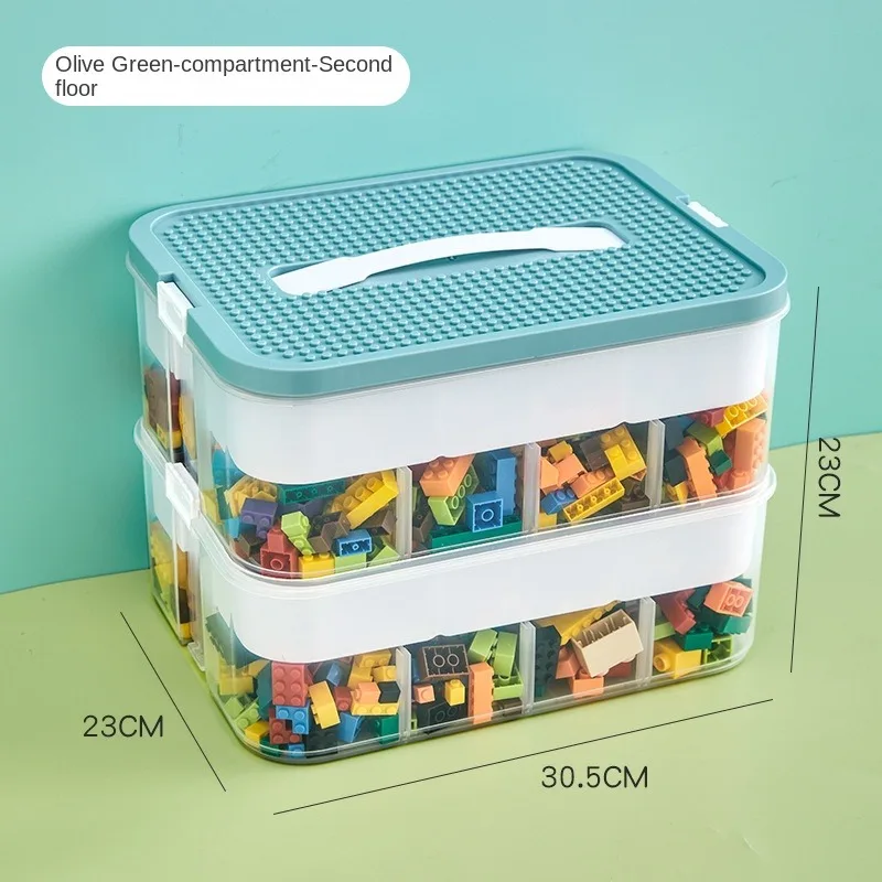 1/2/3 Layers Kids Building Block Storage Box Adjustable Sundries Container Classified Small Storage Container Toy Organizer Box