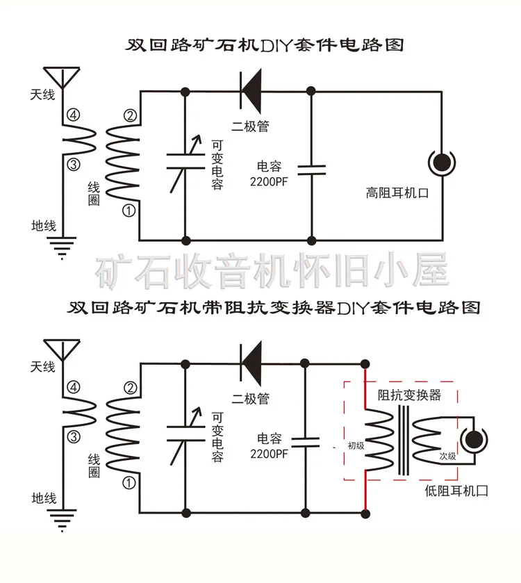 Ore Radio No High Resistance Headphones Dual Loop Miner DIY Kit - Image 6