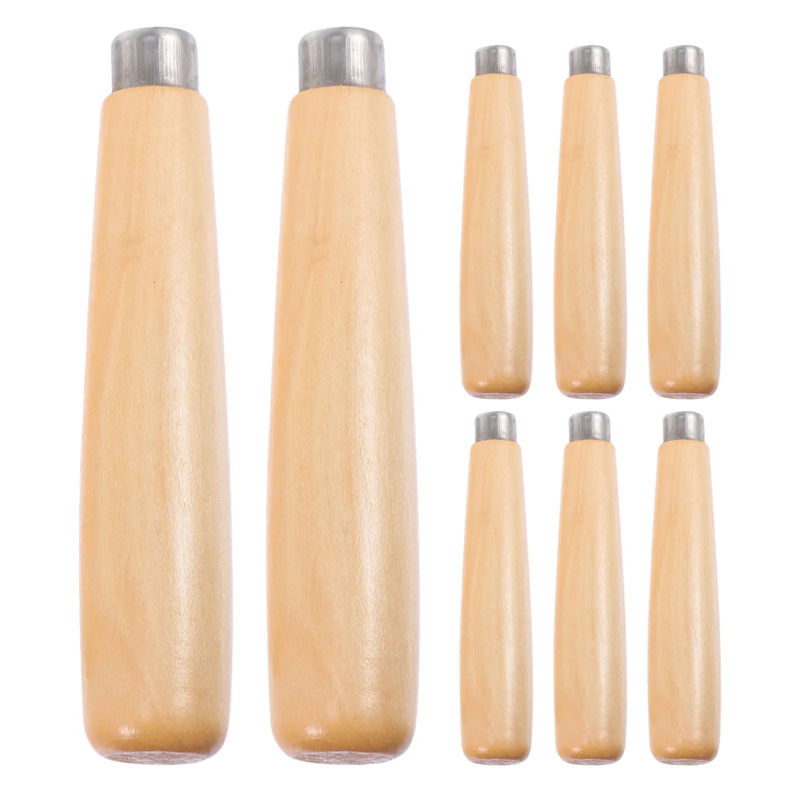 8Pcs File Handle Replacement Ergonomic 3Mm Diameter Wooden Grips for Hand Tools Woodworking Accessories DIY Projects