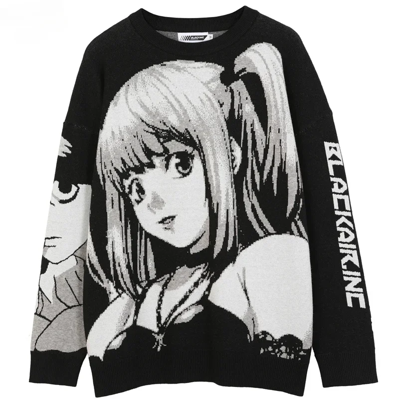 

Women Hip Hop Streetwear Harajuku Sweater Vintage Japanese Style Anime Girl Knitted 2024 Cotton Pullover Sweaters Female Clothes