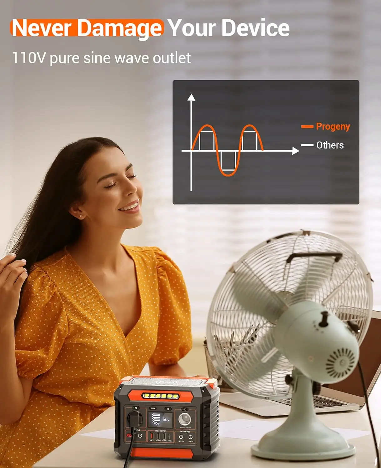 

Factory Cost 300W Portable Power Station, 299Wh/80818mAh Solar Generator, Regulated DC Output Backup Battery with Pass-Through