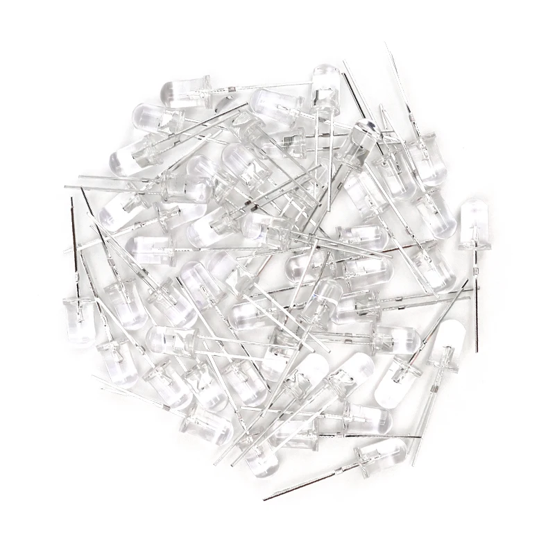50 szt. F5 5mm migająca czerwona niebieska dwukolorowa dioda elektroluminescencyjna automatyczna lampa błyskowa LED miga miga 5mm dioda LED DIY — zdjęcie 2