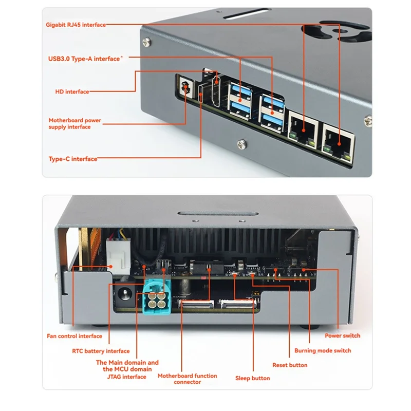 FFYY-Mendukung Instalasi Kamera untuk D-robotics untuk RDK S100 Cangkang Aloi Aluminium Pendingin Pasif untuk Papan Pengembangan RDK S100