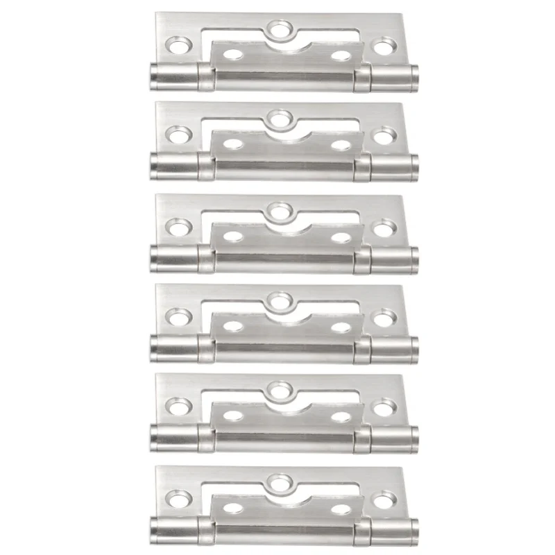 

6 шт. Бесшумные петли из нержавеющей стали для дверей и окон, плоские, мебельная фурнитура