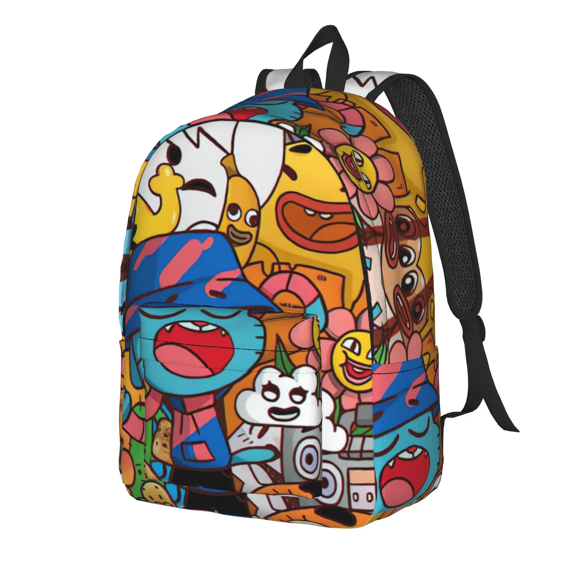 Gumball Gum Ball Watterson Amazing Cartoon Backpack  Aesthetic Backpacks Girl Trekking Pattern School Bags Colorful Rucksack