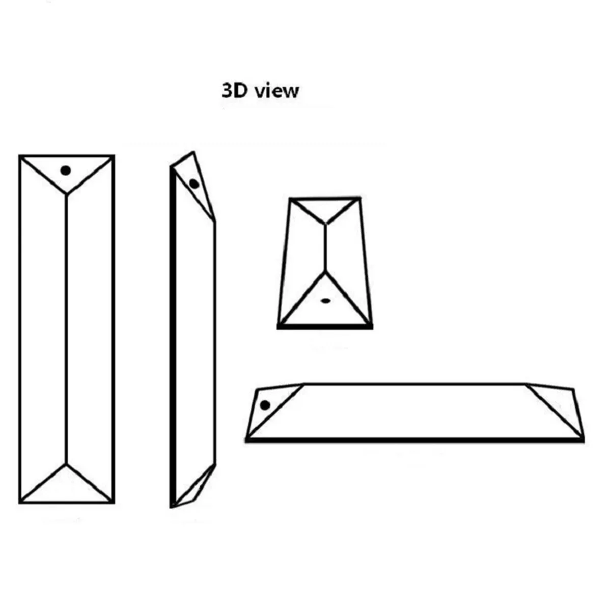 2 pz 22x150mm cristallo trasparente triangolo striscia lampadario parti Sun Catcher lampada prisma ciondolo in vetro per la decorazione domestica di