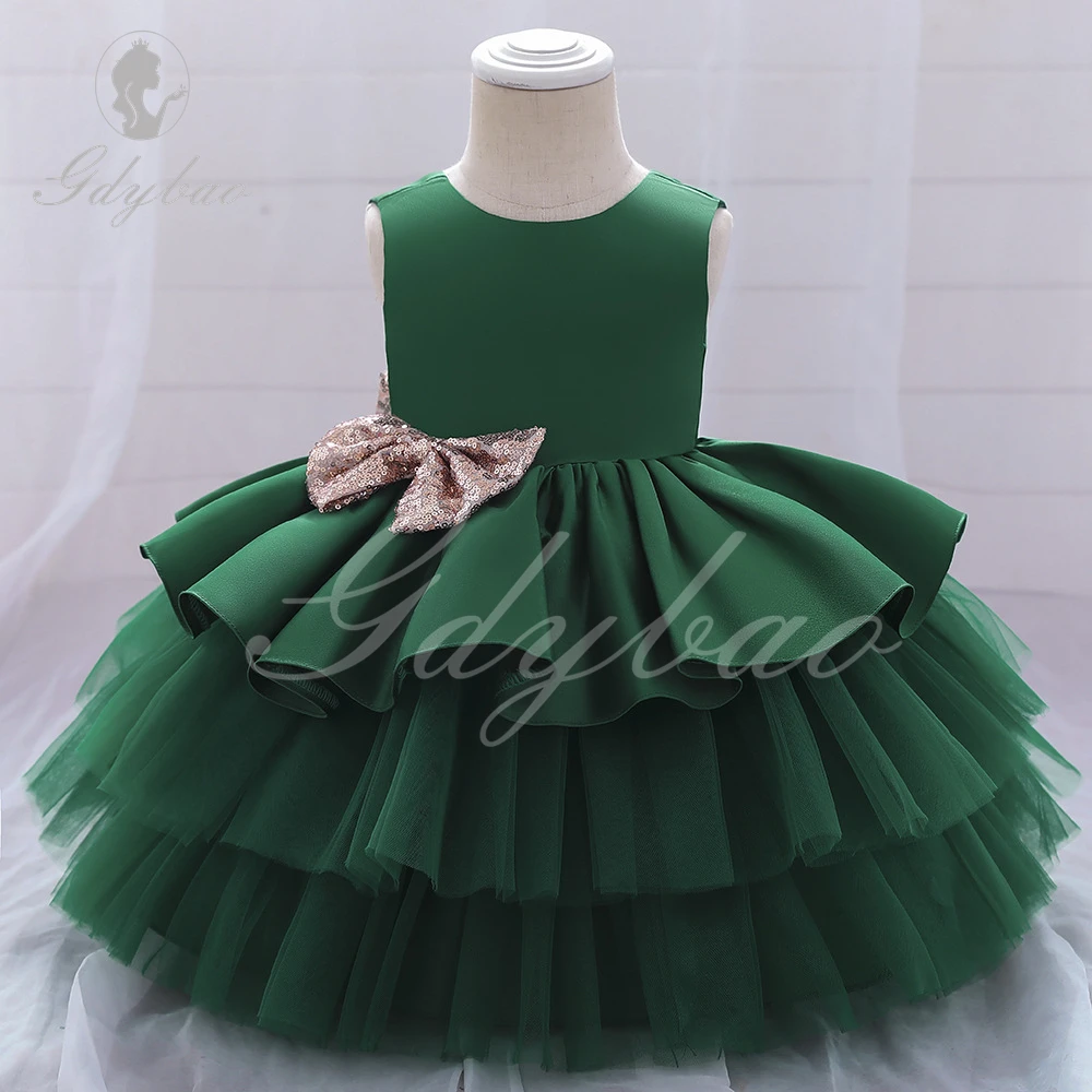 Bebê princesa vestido para meninas, Pageant roupas, aniversário infantil, batismo, vestido de festa, bebê recém-nascido, traje de casamento