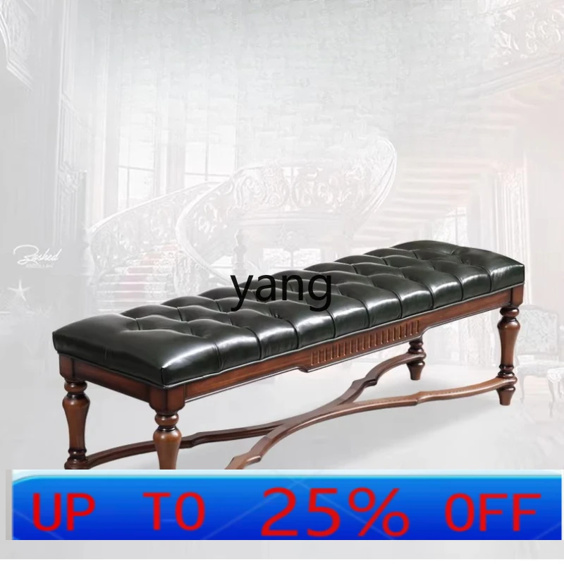 

Прикроватная скамья LTT из массива дерева в ретро-стиле для спальни, прикроватный табурет, скамья для прихожей, табурет для переобувания у входа