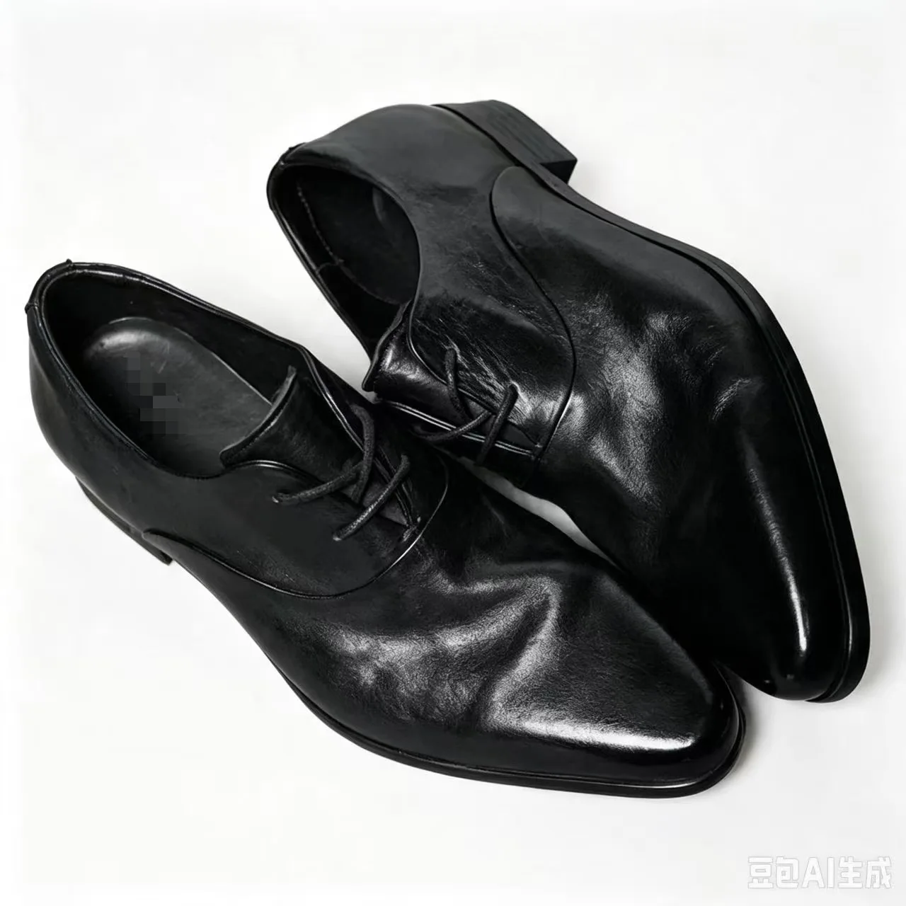Zapatos Oxford de cuero con textura arrugada en color negro, con cordones, punta estrecha, tacón bajo, suela antideslizante, plantilla acolchada, calzado para uso diario.