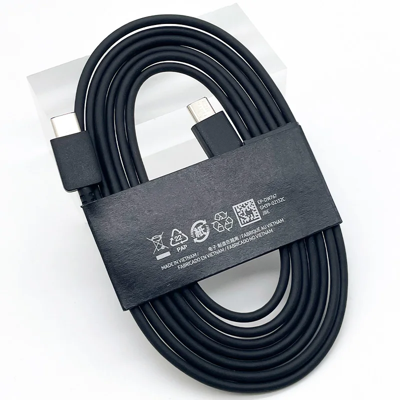 C�ble SAMSUNG 1.8M 3A S25 S24 A54 USB Type-C vers Type C PD 45W, c�ble de charge ultra rapide pour Galaxy S23 S22 S21 S20 Plus A15 A53